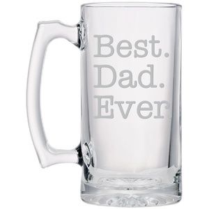 Best Dad Glass Beer Sports Mug, Hand-Engraved Jumb
